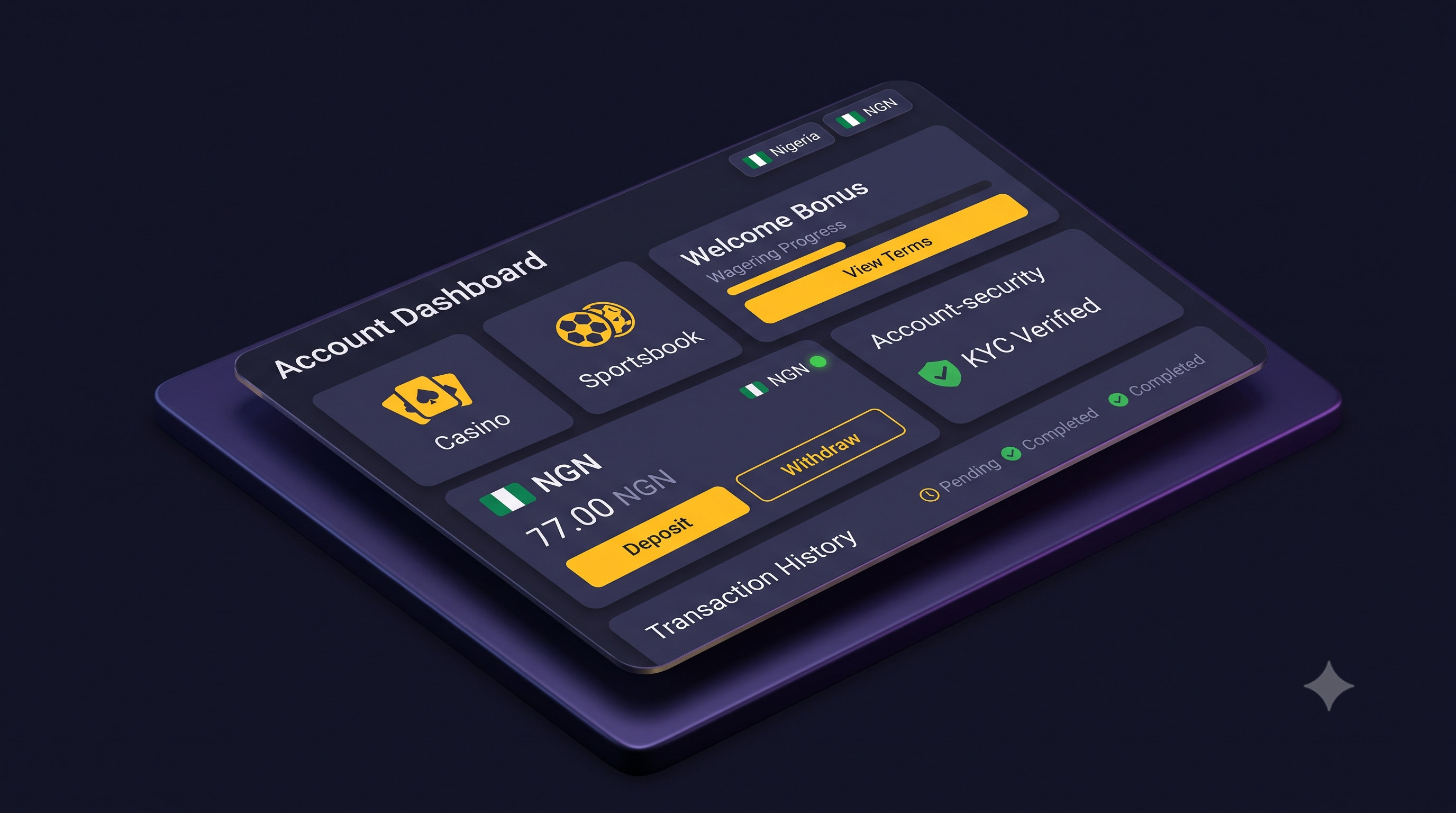 Pin Up account dashboard with bonus and promotion controls